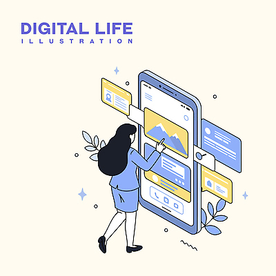 전신 여자 말풍선 잎 일러스트 비즈니스 돋보기 한명 정장 성인 비즈니스라이프 반짝임 스마트폰 스크린 터치 비즈니스우먼 이미지 인터넷창 성인여자한명만 디지털라이프 국내일러스트 AI파일 식물 1 라이프스타일 옷 인터넷 모션 사람 핸드폰 스마트기기 직장인 여자한명만 성인여자만 파일형식 벡터