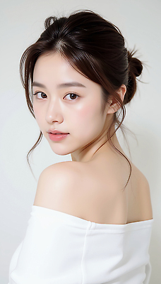 JPG 편집이미지 여자 상의 한명 상반신 성인 옆모습 뷰티 흰색 올린머리 의료성형뷰티 성인여자한명만 편집실사 오프숄더 AI인물포토 AI콘텐츠 1 헤어스타일 옷 뷰포인트 컬러 사람 CG 여자한명만 성인여자만 파일형식 AI포토