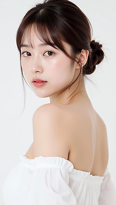 JPG 편집이미지 여자 상의 한명 상반신 성인 옆모습 뷰티 흰색 올린머리 의료성형뷰티 성인여자한명만 편집실사 오프숄더 AI인물포토 AI콘텐츠 1 헤어스타일 옷 뷰포인트 컬러 사람 CG 여자한명만 성인여자만 파일형식 AI포토
