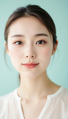 JPG 편집이미지 여자 얼굴 한명 성인 피부관리 화사함 광택 스킨케어 민트색 의료성형뷰티 성인여자한명만 편집실사 AI인물포토 AI콘텐츠 1 컬러 컨셉 사람 신체부위 뷰티 CG 여자한명만 성인여자만 파일형식 AI포토