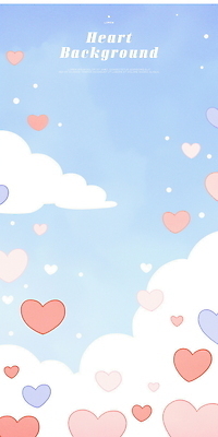 PSD 구름 하늘색 일러스트 화이트데이 하늘 수채화 발렌타인데이 사랑 사람없음 하트 하트백그라운드 키치 국내일러스트 자연요소 모양 감정 백그라운드 컨셉 데이이벤트 파란색 파일형식