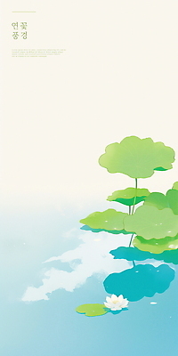 PSD 일러스트 자연 수채화 연꽃 그림자 사람없음 여름풍경 연못 수면 연잎 연꽃축제 국내일러스트 꽃 잎 풍경 물 생태계 꽃축제 파일형식 여름_계절