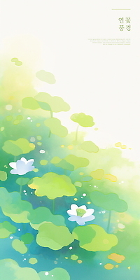 PSD 일러스트 자연 수채화 연꽃 사람없음 여름풍경 연못 수면 연잎 연꽃축제 연밥 국내일러스트 꽃 잎 풍경 물 생태계 꽃축제 파일형식 여름_계절