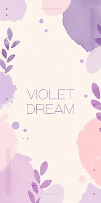 PSD 분홍색 백그라운드 잎 일러스트 추상 수채화 사람없음 보라색 국내일러스트 식물 컬러 무늬 파일형식