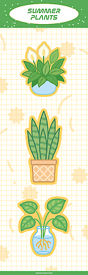 화분 스티커 일러스트 선인장 사람없음 초록색 여름 꽃병 격자 스파트필름 국내일러스트 AI파일 식물 계절 꽃 컬러 무늬 파일형식 벡터