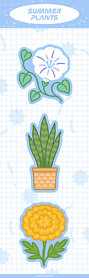 화분 스티커 일러스트 선인장 사람없음 여름 파란색 민들레 격자 나팔꽃 국내일러스트 AI파일 식물 계절 꽃 컬러 무늬 파일형식 벡터