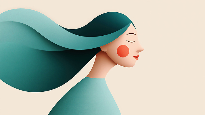 JPG 편집이미지 긴머리 여자 한명 미소 상반신 성인 눈감음 우아함 웨이브 청록색 연분홍색 성인여자한명만 편집실사 AI컴퓨터그래픽 AI콘텐츠 1 헤어스타일 분홍색 컬러 컨셉 모션 표정 사람 CG 여자한명만 성인여자만 파일형식