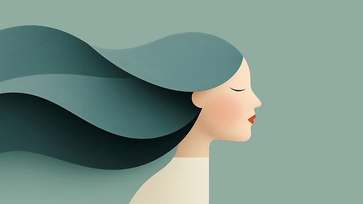 JPG 편집이미지 긴머리 여자 한명 상반신 성인 초록색 눈감음 우아함 웨이브 성인여자한명만 편집실사 AI컴퓨터그래픽 AI콘텐츠 1 헤어스타일 컬러 컨셉 모션 사람 CG 여자한명만 성인여자만 파일형식