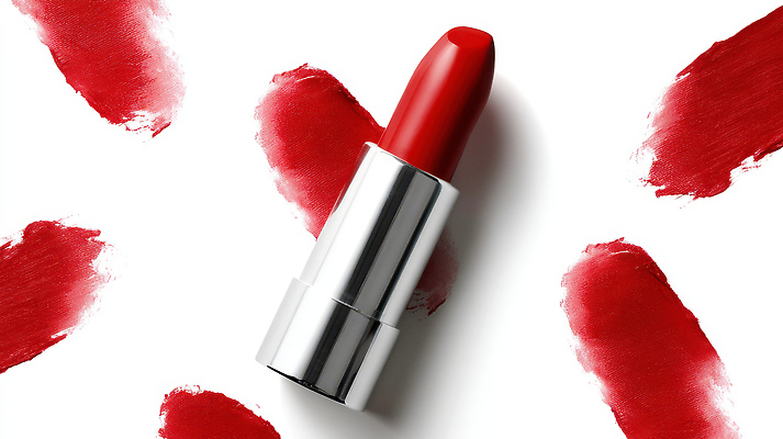 JPG 편집이미지 사람없음 빨간색 뷰티 립스틱 질감 광택 립팔레트 편집실사 AI포토 AI콘텐츠 컬러 화장품 CG 파일형식