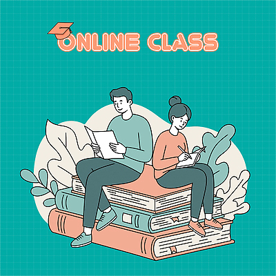 전신 여자 남자 잎 일러스트 학사모 수업 미소 들기 앉기 성인 두명 책 연필 쌓기 잡기 청록색 온라인 온라인강의 성인만 국내일러스트 AI파일 식물 모자_잡화 교육 컬러 졸업 모션 학용품 표정 사람 필기구 강의 파일형식 벡터 언택트