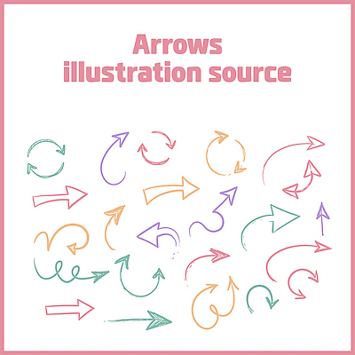 화살표 곡선 일러스트 사람없음 컬러풀 낙서 오브젝트 국내일러스트 AI파일 선 컬러 파일형식 벡터
