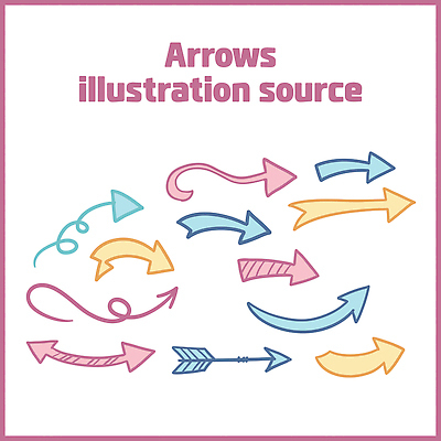 화살표 곡선 일러스트 화살 사람없음 컬러풀 낙서 오브젝트 국내일러스트 AI파일 선 컬러 파일형식 벡터