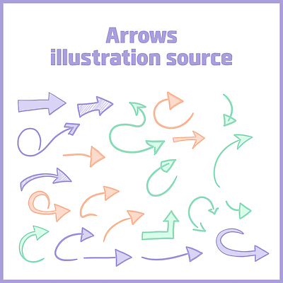 화살표 곡선 일러스트 사람없음 컬러풀 낙서 오브젝트 국내일러스트 AI파일 선 컬러 파일형식 벡터