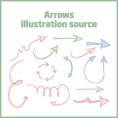 화살표 곡선 일러스트 사람없음 컬러풀 낙서 오브젝트 국내일러스트 AI파일 선 컬러 파일형식 벡터