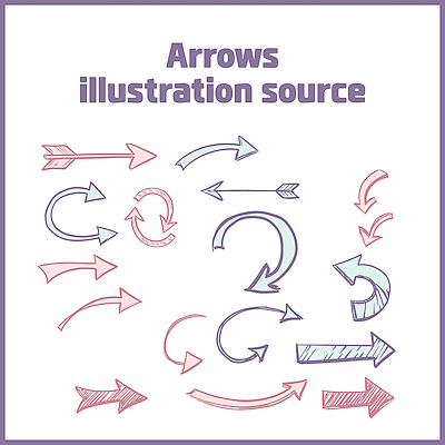 화살표 곡선 일러스트 화살 사람없음 보라색 낙서 오브젝트 국내일러스트 AI파일 선 컬러 파일형식 벡터