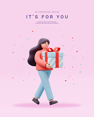 전신 PSD 편집이미지 여자 리본 화이트데이 3D캐릭터 발렌타인데이 한명 미소 들기 성인 선물상자 3D 걷기 보라색 생일축하 성인여자한명만 편집3D 캐릭터 1 컬러 모션 데이이벤트 표정 선물 사람 상자 축하 생일 디지털합성 여자한명만 성인여자만 파일형식