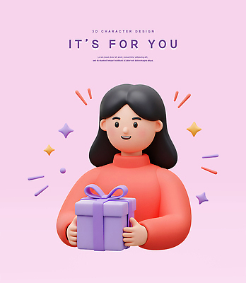 PSD 편집이미지 여자 리본 화이트데이 3D캐릭터 발렌타인데이 한명 미소 들기 상반신 성인 선물상자 반짝임 3D 보라색 생일축하 성인여자한명만 편집3D 캐릭터 1 컬러 모션 데이이벤트 표정 선물 사람 상자 축하 생일 디지털합성 여자한명만 성인여자만 파일형식