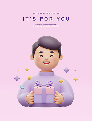 PSD 편집이미지 남자 리본 화이트데이 3D캐릭터 발렌타인데이 한명 미소 들기 상반신 성인 선물상자 반짝임 3D 보라색 생일축하 성인남자한명만 편집3D 캐릭터 1 컬러 모션 데이이벤트 표정 선물 사람 상자 축하 생일 디지털합성 남자한명만 성인남자만 파일형식
