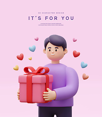 PSD 편집이미지 남자 리본 화이트데이 3D캐릭터 발렌타인데이 한명 미소 들기 상반신 성인 선물상자 3D 보라색 하트 생일축하 성인남자한명만 편집3D 모양 캐릭터 1 컬러 모션 데이이벤트 표정 선물 사람 상자 축하 생일 디지털합성 남자한명만 성인남자만 파일형식
