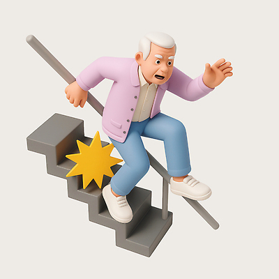 전신 PSD 편집이미지 할아버지 노년 남자 난간 3D캐릭터 경고 한명 안전 실버라이프 3D 손들기 계단 놀람 잡기 미끄러짐 위험 충격 노인남자한명만 편집3D 캐릭터 1 라이프스타일 감정 컨셉 모션 표정 사람 성인 디지털합성 남자한명만 노인남자만 파일형식