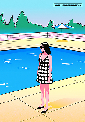 전신 라이프스타일 여자 일러스트 하늘 수영장 그림자 한명 서기 성인 여름 여름휴가 선글라스 파라솔 풀 성인여자한명만 트로피컬아트 뉴트로 국내일러스트 AI파일 식물 1 계절 안경 모션 휴가 사람 생활 그림 복고 여자한명만 성인여자만 파일형식 벡터 여름_계절