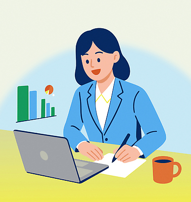여자 일러스트 비즈니스 그래프 한명 미소 정장 상반신 성인 노트북 사무실 펜 머그컵 기록 잡기 업무 비즈니스우먼 문서 성인여자한명만 국내일러스트 AI파일 1 옷 모션 표정 사람 컵 전자제품 필기구 작업 직장인 여자한명만 성인여자만 파일형식 벡터