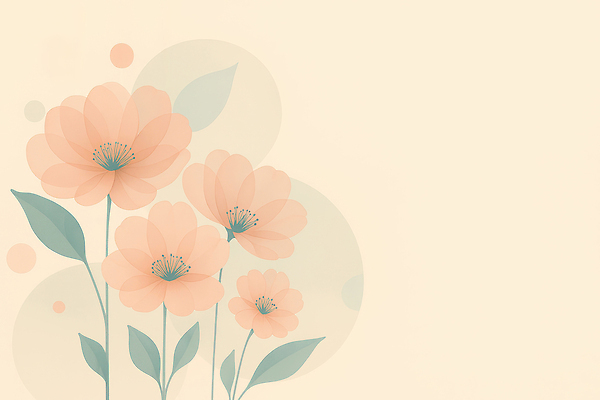 JPG 꽃 분홍색 여러송이 잎 일러스트 사람없음 원형 겹침 파스텔톤 국내일러스트 AI일러스트 AI콘텐츠 도형 식물 컬러 다수 파일형식