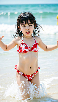 JPG 전신 편집이미지 여자 어린이 바다 포즈 물놀이 놀이 휴가 밝음 한명 웃음 소녀 야외 여름 운동 에너지 자유 탐험 즐거움 활기 의료성형뷰티 소녀한명만 편집실사 AI인물포토 AI콘텐츠 1 계절 감정 컨셉 표정 건강 사람 CG 여자한명만 소녀만 파일형식 AI포토