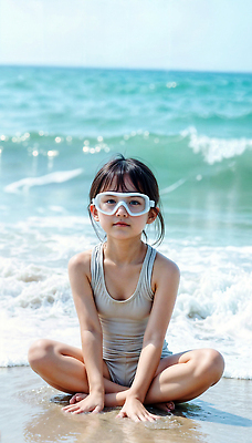 JPG 편집이미지 여자 어린이 포즈 휴가 고글 밝음 한명 웃음 소녀 해변 야외 여름 운동 수영 에너지 자유 탐험 즐거움 활기 의료성형뷰티 소녀한명만 편집실사 AI인물포토 AI콘텐츠 1 계절 감정 바다 컨셉 표정 건강 사람 수상스포츠 CG 여자한명만 소녀만 파일형식 AI포토