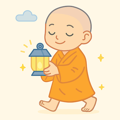 전신 구름 남자 어린이 불교 일러스트 맨발 한명 미소 들기 소년 반짝임 평화 걷기 귀여움 눈감음 부처님오신날 등불 동자승 승복 소년한명만 국내일러스트 AI파일 자연요소 1 기념일 종교 컨셉 모션 발 조명 표정 사람 승려 남자한명만 소년만 파일형식 벡터