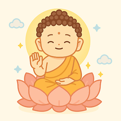 전신 구름 남자 일러스트 연꽃 한명 미소 성인 반짝임 손들기 평화 귀여움 부처님오신날 기도 가부좌 부처 후광 성인남자한명만 국내일러스트 AI파일 자연요소 1 기념일 꽃 컨셉 불교 모션 표정 사람 앉기 빛 남자한명만 성인남자만 파일형식 벡터