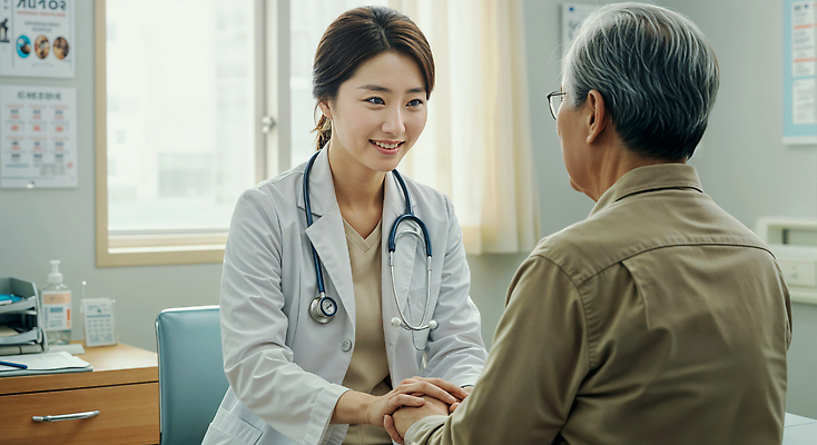 JPG 편집이미지 여자 할아버지 노년 남자 안경 창문 청진기 악수 안내 건강 대화 설명 미소 성인 두명 마주보기 건강관리 믿음 손잡기 환자 의사 의사가운 커튼 전문직 상담 서랍장 소통 진료실 의료성형뷰티 편집실사 AI인물포토 AI콘텐츠 직업 잡화 감정 가구 컨셉 의학 의료기기 모션 표정 병원 관리 말하기 사람 손짓 진료 의료진 가운 CG 파일형식 AI포토