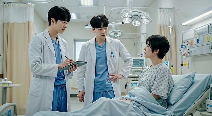 JPG 편집이미지 여자 남자 허리손 베개 협력 전등 병원 대화 설명 들기 앉기 성인 세명 펜 마주보기 건강관리 믿음 진료 이불 환자 의사 기록 의사가운 커튼 노력 병실 소통 병원침대 서류판 의료성형뷰티 성인만 편집실사 AI인물포토 AI콘텐츠 감정 포즈 컨셉 의학 침구 모션 조명 건강 관리 말하기 사람 필기구 사무용품 의료진 침대 가운 CG 파일형식 AI포토