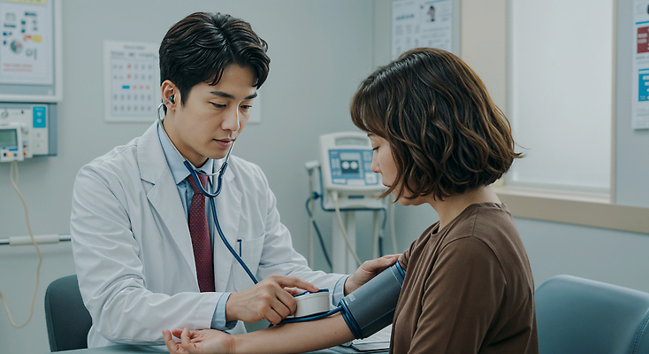 JPG 편집이미지 여자 남자 의자 청진기 안내 건강 설명 성인 두명 건강관리 믿음 환자 의사 의사가운 상담 혈압계 소통 진료실 혈압 혈압측정 의료성형뷰티 성인만 편집실사 AI인물포토 AI콘텐츠 감정 가구 컨셉 의학 의료기기 모션 병원 관리 사람 진료 의료진 가운 CG 측정 파일형식 AI포토