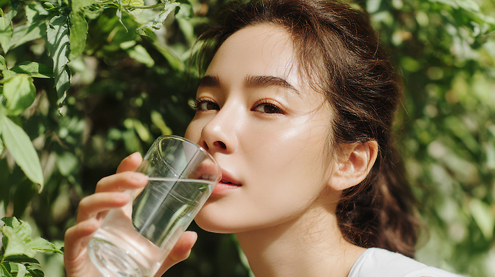 JPG 편집이미지 응시 여자 얼굴 잎 잔 한명 들기 상반신 성인 초록색 물 햇빛 뷰티 숲속 수분 물컵 순수 물마시기 뷰티풀 수분섭취 이온음료 의료성형뷰티 성인여자한명만 편집실사 AI인물포토 AI콘텐츠 자연요소 식물 1 식기 시선 음료 컬러 컨셉 모션 사람 신체부위 컵 태양 마시기 숲 CG 여자한명만 성인여자만 파일형식 AI포토