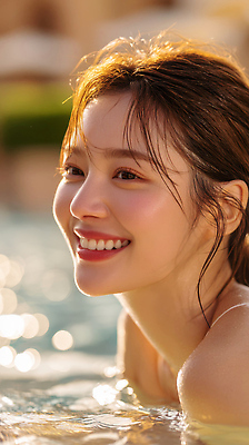 JPG 편집이미지 여자 행복 여유 얼굴 휴식 수영장 한명 미소 상반신 성인 빛 햇빛 뷰티 수영 젖음 보케 뷰티풀 의료성형뷰티 성인여자한명만 윤슬 편집실사 AI인물포토 AI콘텐츠 1 감정 물결 컨셉 표정 사람 신체부위 태양 수상스포츠 CG 여자한명만 성인여자만 파일형식 AI포토
