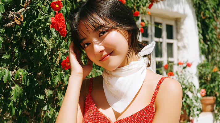 JPG 편집이미지 응시 여자 꽃 얼굴 창문 한명 미소 상반신 성인 햇빛 뷰티 문 스카프 풀잎 클래식 복고 뷰티풀 의료성형뷰티 성인여자한명만 Y2K 편집실사 AI인물포토 AI콘텐츠 식물 1 시선 컨셉 잎 표정 사람 신체부위 태양 목도리 풀_식물 CG 여자한명만 성인여자만 파일형식 AI포토