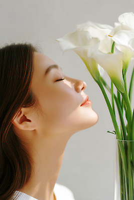 JPG 모델 편집이미지 여자 얼굴 한명 상반신 성인 햇빛 뷰티 눈감음 꽃병 카라 고개들기 향기 뷰티풀 의료성형뷰티 성인여자한명만 편집실사 AI인물포토 AI콘텐츠 1 꽃 모션 사람 신체부위 태양 CG 냄새 여자한명만 성인여자만 파일형식 AI포토