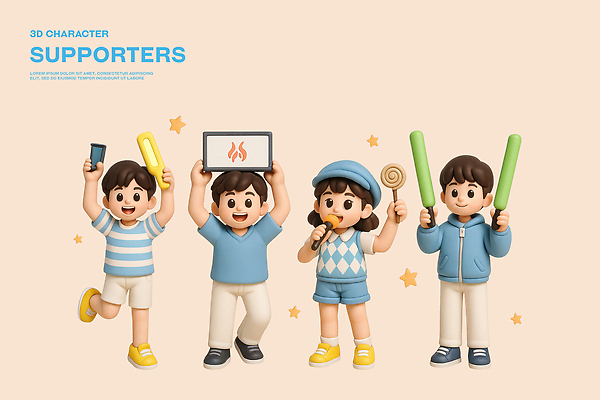 전신 PSD 편집이미지 캐릭터 여자 남자 하늘색 막대사탕 웃음 들기 여러명 성인 태블릿 3D 기쁨 마이크 즐거움 응원단 서포터즈 활기 막대풍선 다리들기 베래모 성인만 응원봉 편집3D 감정 음향기기 다수 컨셉 응원 모션 표정 사탕 사람 파란색 전자제품 스마트기기 응원용품 디지털합성 풍선 파일형식