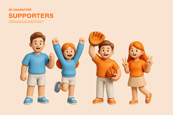 전신 PSD 편집이미지 캐릭터 여자 남자 유니폼 농구공 웃음 들기 여러명 성인 3D 파이팅 주황색 기쁨 만세 야구글러브 즐거움 브이 응원단 서포터즈 활기 다리들기 성인만 편집3D 옷 감정 컬러 다수 컨셉 공 응원 모션 농구 표정 사람 손짓 글러브 디지털합성 파일형식