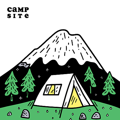 나무 여행 일러스트 자연 산 텐트 잔디 사람없음 바위 숲속 캠핑장 언덕 국내일러스트 AI파일 식물 캠핑도구 캠핑 돌_바위 숲 생태계 파일형식 벡터
