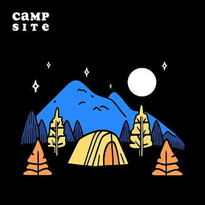 나무 여행 일러스트 자연 밤하늘 산 텐트 사람없음 반짝임 보름달 숲속 캠핑장 국내일러스트 AI파일 식물 모션 하늘 캠핑도구 캠핑 달 야간 숲 생태계 파일형식 벡터