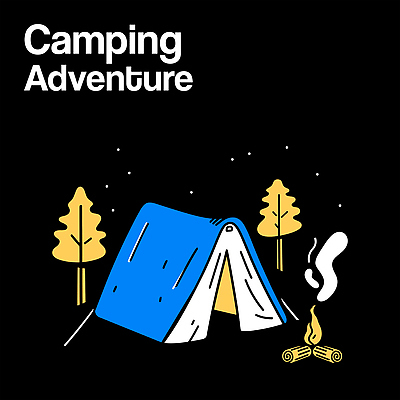 나무 여행 일러스트 자연 밤하늘 텐트 사람없음 연기 숲속 모닥불 캠핑장 어드벤처 국내일러스트 AI파일 식물 하늘 불 캠핑도구 캠핑 야간 숲 생태계 파일형식 벡터
