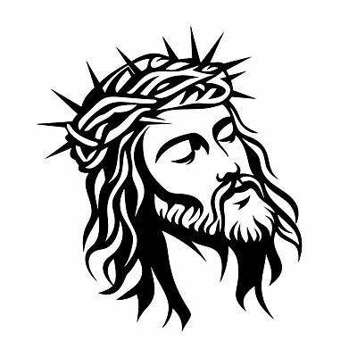 남자 기독교 얼굴 일러스트 수염 흑백 한명 성인 검은색 예수 가시면류관 성인남자한명만 국내일러스트 AI파일 1 종교 컬러 종교용품 촬영기법 사람 신체부위 신_종교 남자한명만 성인남자만 파일형식 벡터