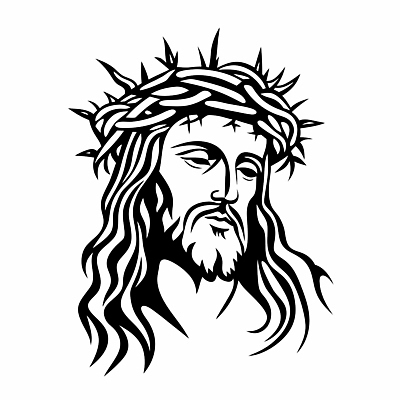 남자 기독교 얼굴 일러스트 수염 흑백 한명 성인 검은색 예수 가시면류관 성인남자한명만 국내일러스트 AI파일 1 종교 컬러 종교용품 촬영기법 사람 신체부위 신_종교 남자한명만 성인남자만 파일형식 벡터