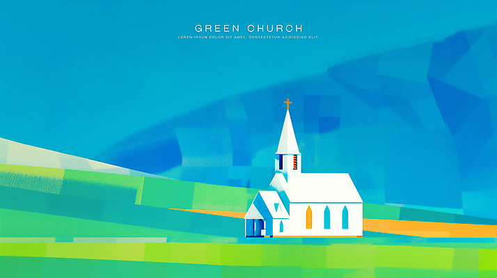 PSD 기독교 일러스트 하늘 초원 사람없음 파란색 교회 국내일러스트 종교 컬러 종교건축 건물 파일형식