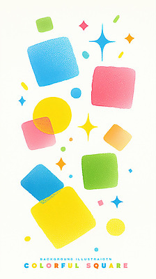 PSD 백그라운드 일러스트 추상 사람없음 반짝임 컬러풀 사각형 원형 크레파스 꽃가루 겹침 파스텔 국내일러스트 도형 컬러 무늬 모션 학용품 가루 파일형식