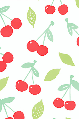 JPG 백그라운드 잎 패턴 일러스트 수채화 사람없음 빨간색 초록색 귀여움 체리 국내일러스트 AI일러스트 AI콘텐츠 식물 컬러 컨셉 무늬 과일 파일형식