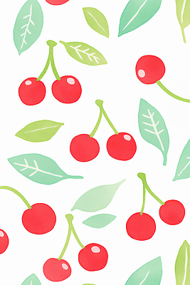 JPG 백그라운드 잎 패턴 일러스트 수채화 사람없음 빨간색 초록색 귀여움 체리 국내일러스트 AI일러스트 AI콘텐츠 식물 컬러 컨셉 무늬 과일 파일형식