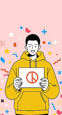 남자 분홍색 일러스트 한명 미소 들기 상반신 성인 반짝임 민주주의 꽃가루 투표용지 격려 후드티셔츠 선거권 정치 참여 성인남자한명만 기표문양 권리 대통령선거 국내일러스트 AI파일 1 문양 감정 컬러 티셔츠 모션 표정 사람 가루 투표 선거 남자한명만 성인남자만 파일형식 벡터